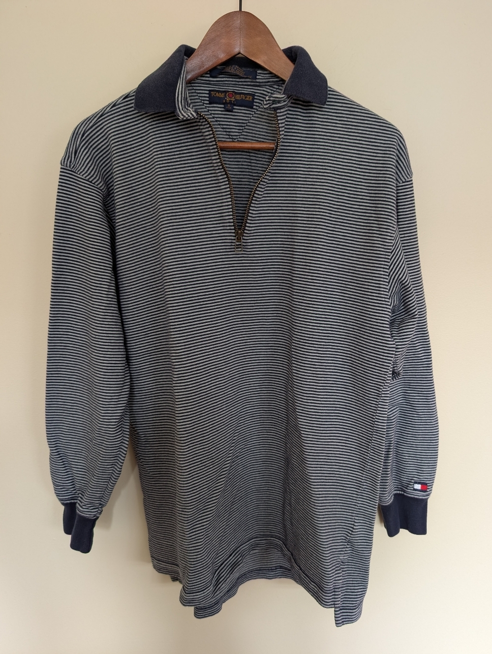 Tommy Hilfiger Golf Vintage Long Sleeve Striped Polo Shirt Small - Picture 4 of 8
